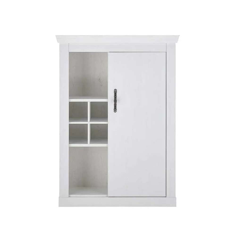 Wohnen TV Wohnwand in weißer Holzoptik Pinie - Liancos (vierteilig)