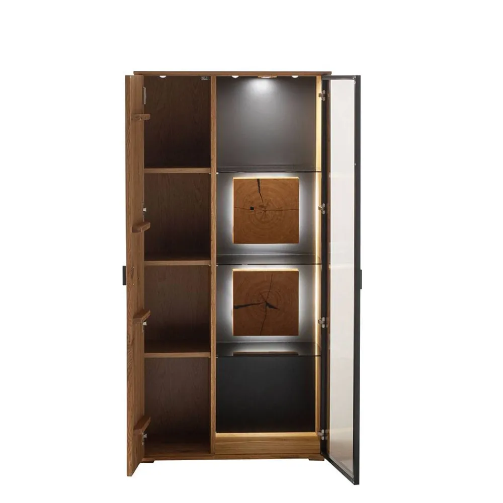 Wohnen TV Wohnwand in Wildeiche teilmassiv - Drinidad (dreiteilig)