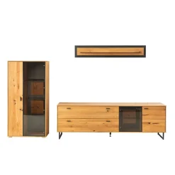 Wohnen TV Wohnwand in Wildeiche teilmassiv - Drinidad (dreiteilig)