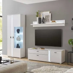 Wohnen TV Wohnwand Kombi mit Licht - Tirol (dreiteilig)