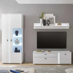 Wohnen TV Wohnwand Kombi mit Licht - Tirol (dreiteilig)