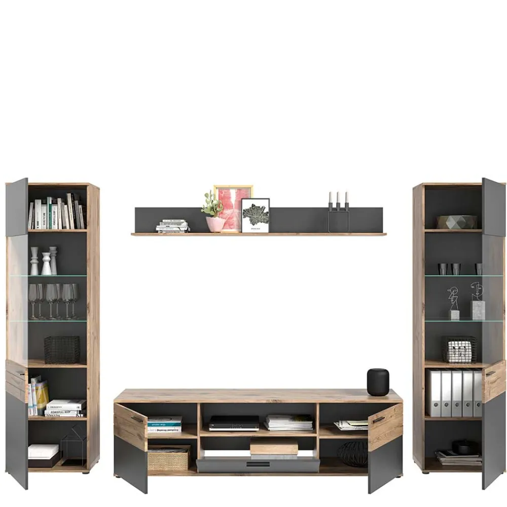 Wohnen TV Wohnwand Möbel Kombination - Lucios (vierteilig)