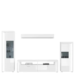 Wohnen Wohnwände|Wohnwand*TV Wohnwand Möbel mit LED Set - Gomata (vierteilig)