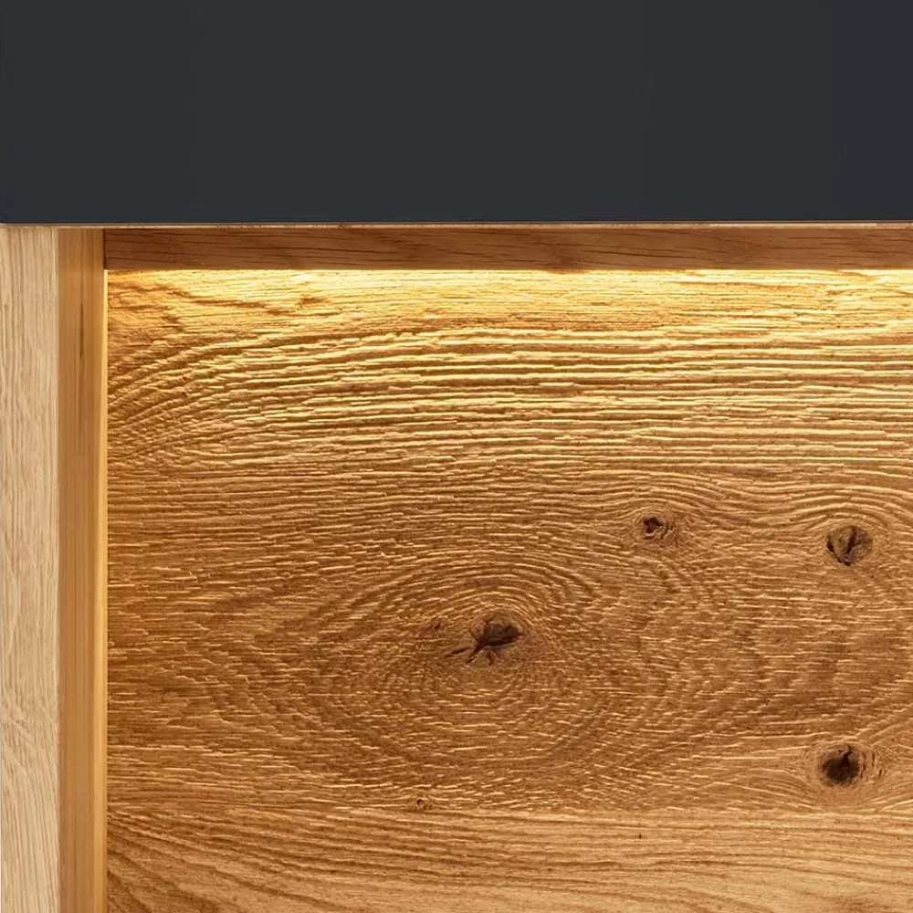 Wohnen Schwarze Möbel|Wohnzimmerschränke*TV Wohnwand Möbelset 194 cm breit - Viligrana (dreiteilig)