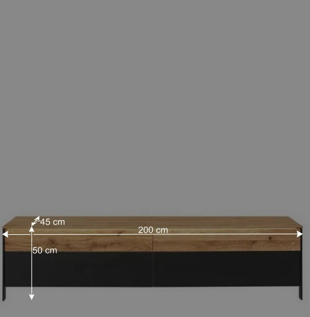 Wohnen Schwarze Möbel|Wohnzimmerschränke*TV Wohnwand Möbelset 194 cm breit - Viligrana (dreiteilig)