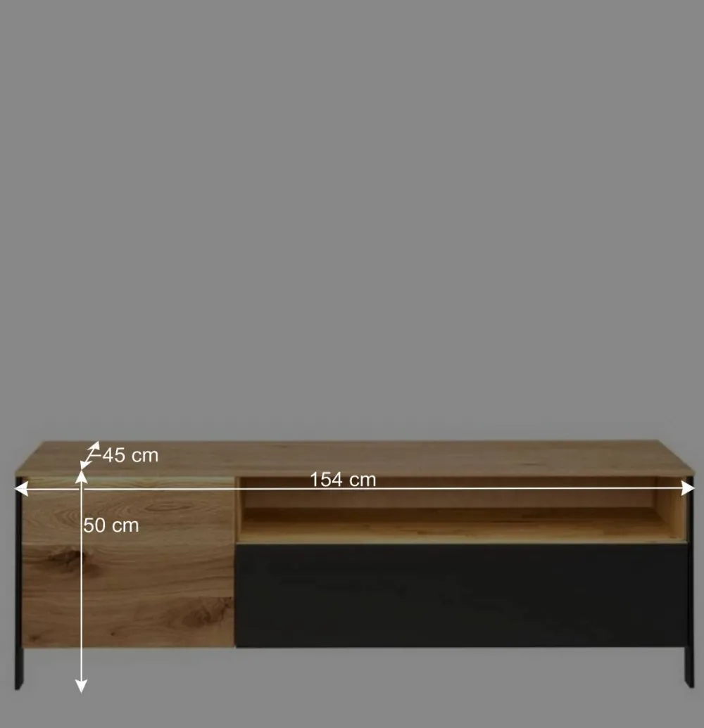 Wohnen Schwarze Möbel|Wohnzimmerschränke*TV Wohnwand Möbelset 194 cm breit - Viligrana (dreiteilig)