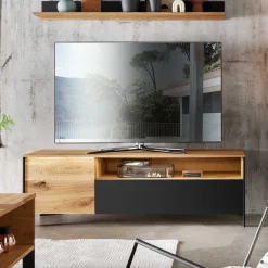Wohnen Schwarze Möbel|Wohnzimmerschränke*TV Wohnwand Möbelset 194 cm breit - Viligrana (dreiteilig)