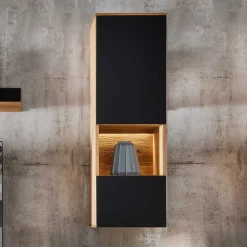 Wohnen Schwarze Möbel|Wohnzimmerschränke*TV Wohnwand Möbelset 194 cm breit - Viligrana (dreiteilig)