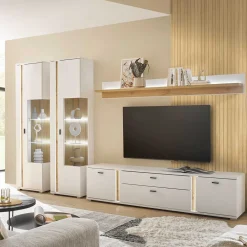 Wohnen TV Wohnwand mit Licht Möbelset - Racelyn (vierteilig)