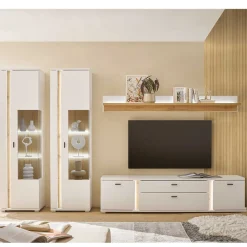 Wohnen TV Wohnwand mit Licht Möbelset - Racelyn (vierteilig)