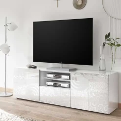 Wohnen Wohnwände|Wohnwand*TV Wohnwand Schränke in Weiß - Vascaub (dreiteilig)