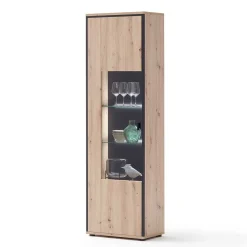 Wohnen TV Wohnwand Set in Dekor Eiche - Nikdus (dreiteilig)