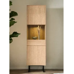 Wohnen Wohnzimmerschränke*TV Wohnwand Set in Eiche Stone - Jaskin (dreiteilig)