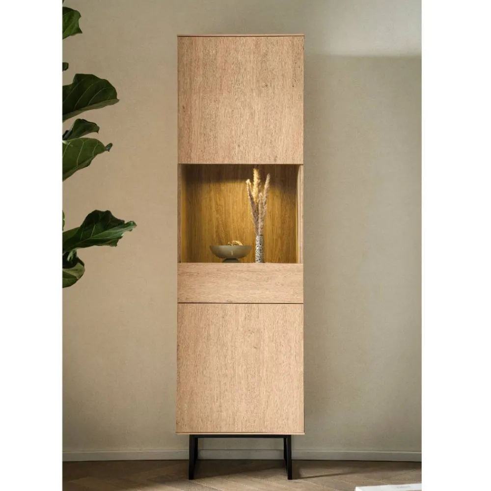 Wohnen Wohnzimmerschränke*TV Wohnwand Set in Eiche Stone - Jaskin (dreiteilig)