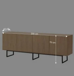 Wohnen Wohnzimmerschränke*TV Wohnwand Set in Eiche Stone - Jaskin (dreiteilig)