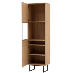 Wohnen Wohnzimmerschränke*TV Wohnwand Set in Eiche Stone - Jaskin (dreiteilig)