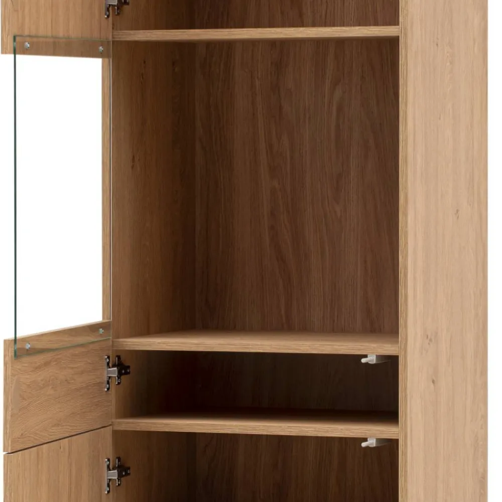 Wohnen Wohnzimmerschränke*TV Wohnwand Set in Eiche Stone - Jaskin (dreiteilig)