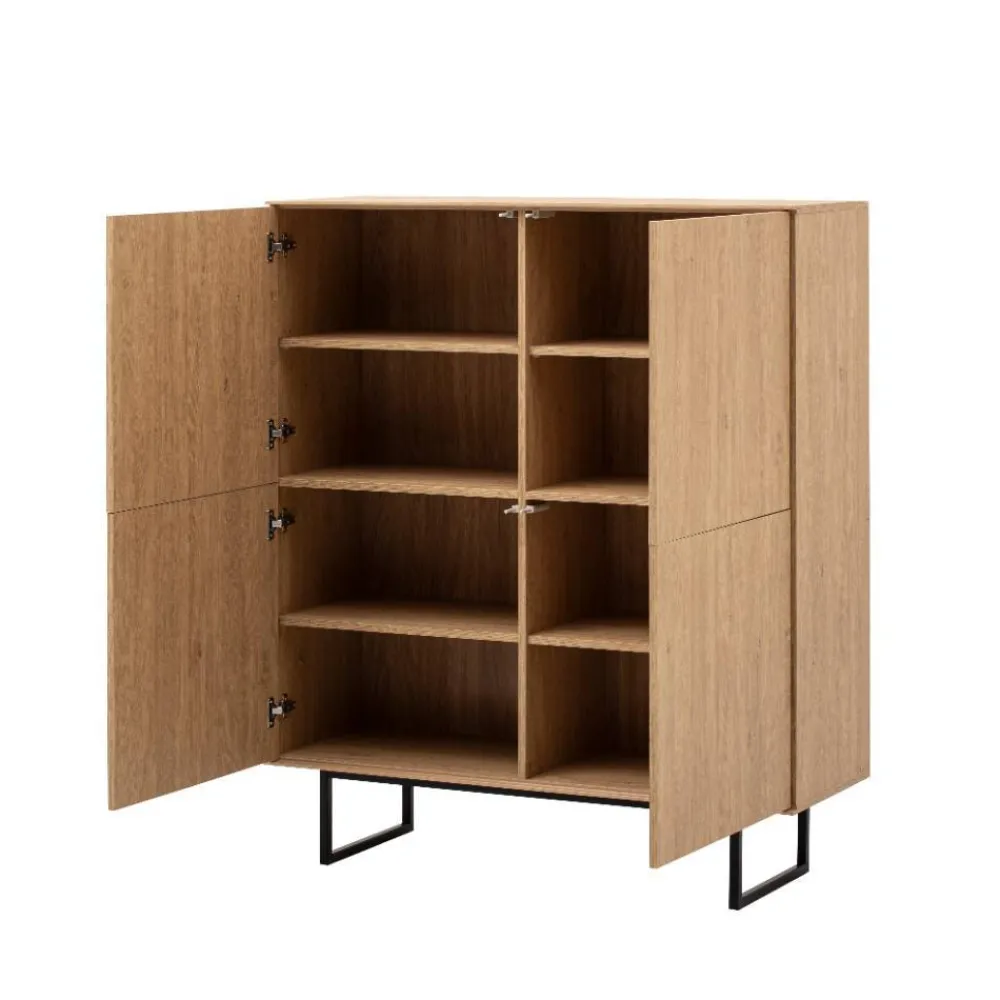 Wohnen Wohnzimmerschränke*TV Wohnwand Set in Eiche Stone - Jaskin (dreiteilig)