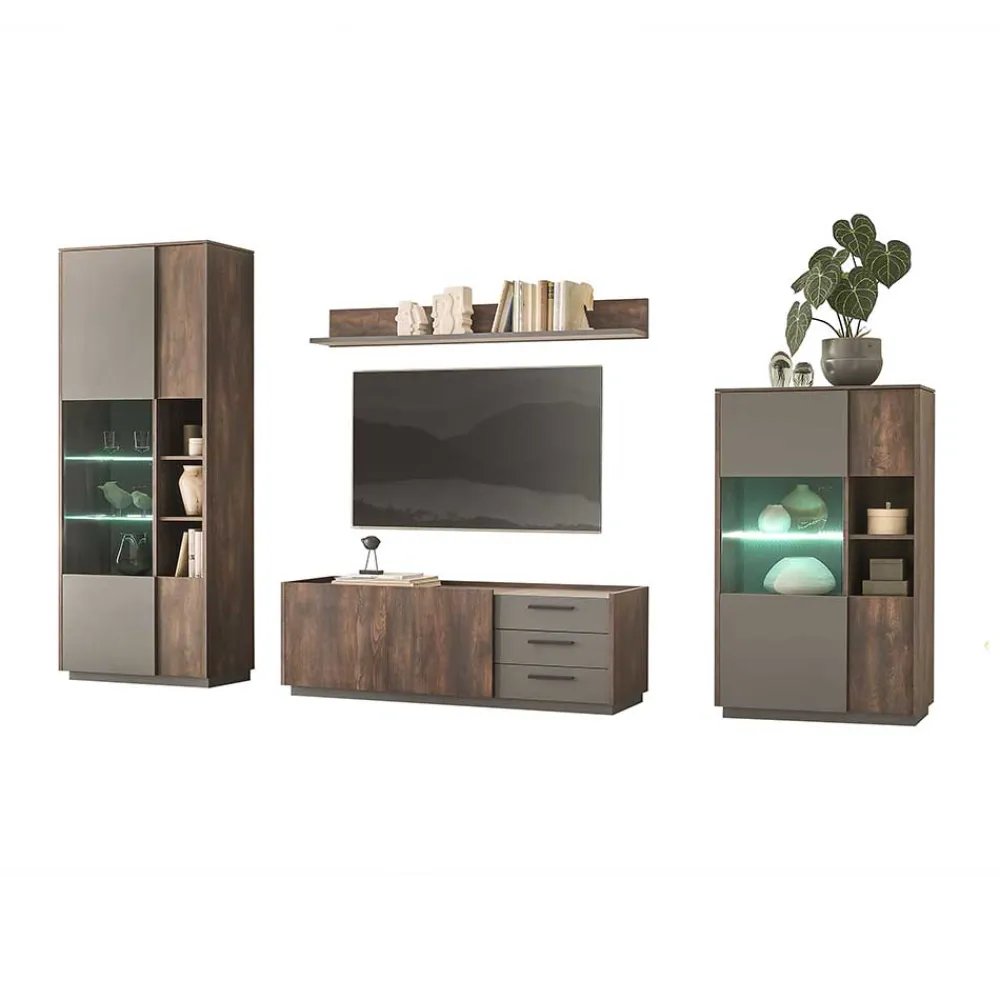 Wohnen TV Wohwand Kombination modern - Mundo (vierteilig)