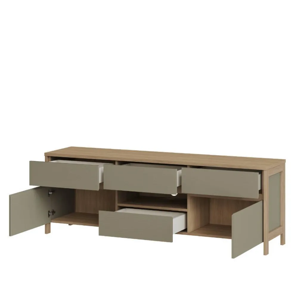 Wohnen TV-Board in Eukalyptus und Eiche Optik - Promo