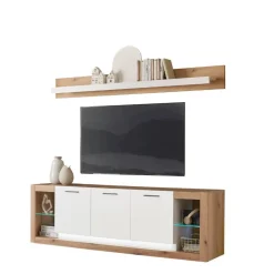 Wohnen TV-Lowboard & Wandboard Set - Adejano (zweiteilig)