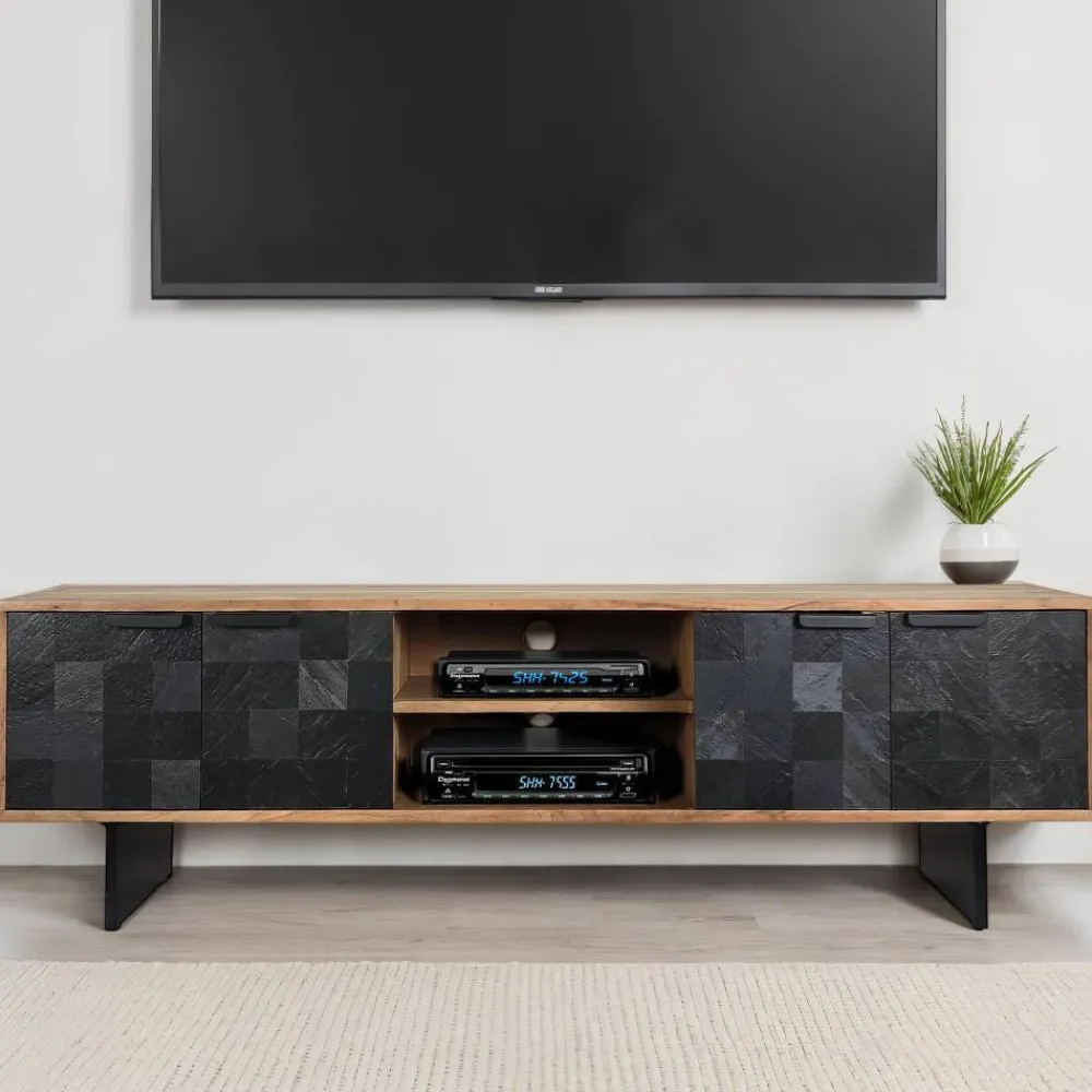 Wohnen TV-Lowboard aus Akazie Massivholz - Milo