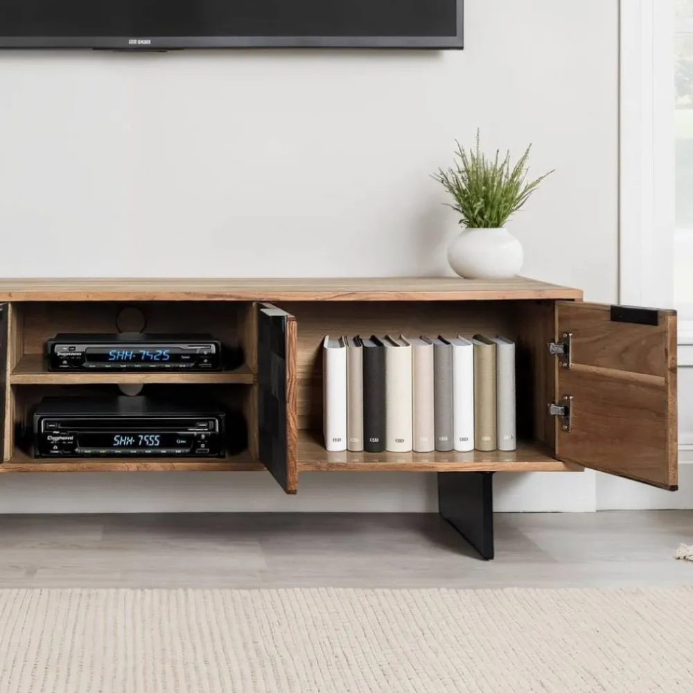 Wohnen TV-Lowboard aus Akazie Massivholz - Milo