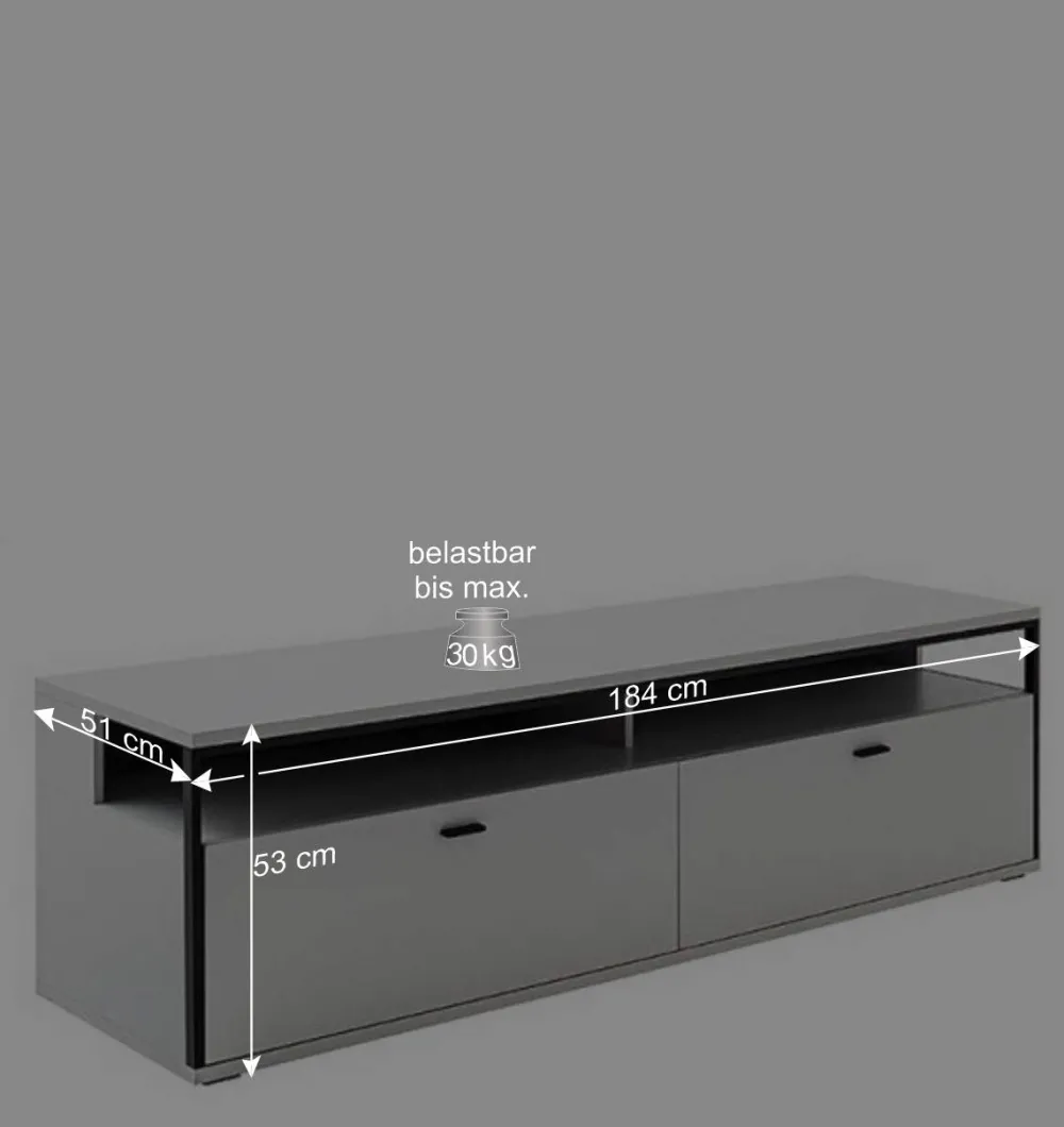 Wohnen TV-Wohnwandmöbel Kombination - Loazin (dreiteilig)