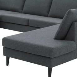 Wohnen Graue Möbel*U-Couch Wohnlandschaft in Anthrazit - Soltropa