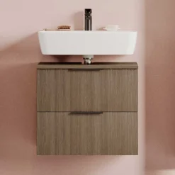 Wohnen Unterbeckenschrank in dunkler Eiche Holzoptik - Ucaida