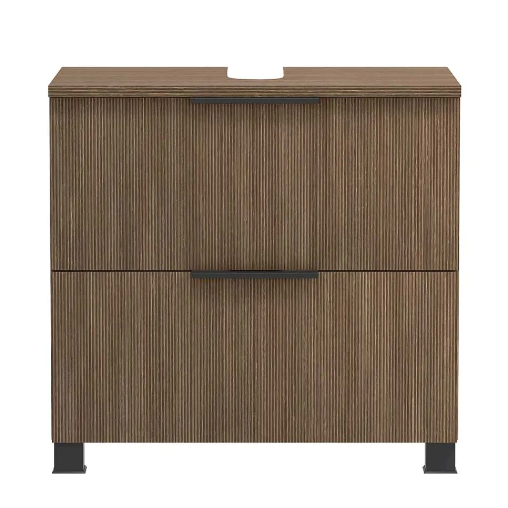 Wohnen Unterbeckenschrank in dunkler Eiche Holzoptik - Ucaida