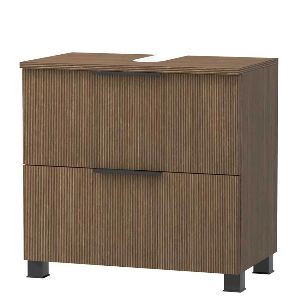 Wohnen Unterbeckenschrank in dunkler Eiche Holzoptik - Ucaida