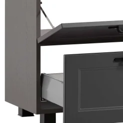 Wohnen Waschtisch|Waschbeckenunterschränke*Unterbeckenschrank in Dunkelgrau mit Wildeiche - Novelya