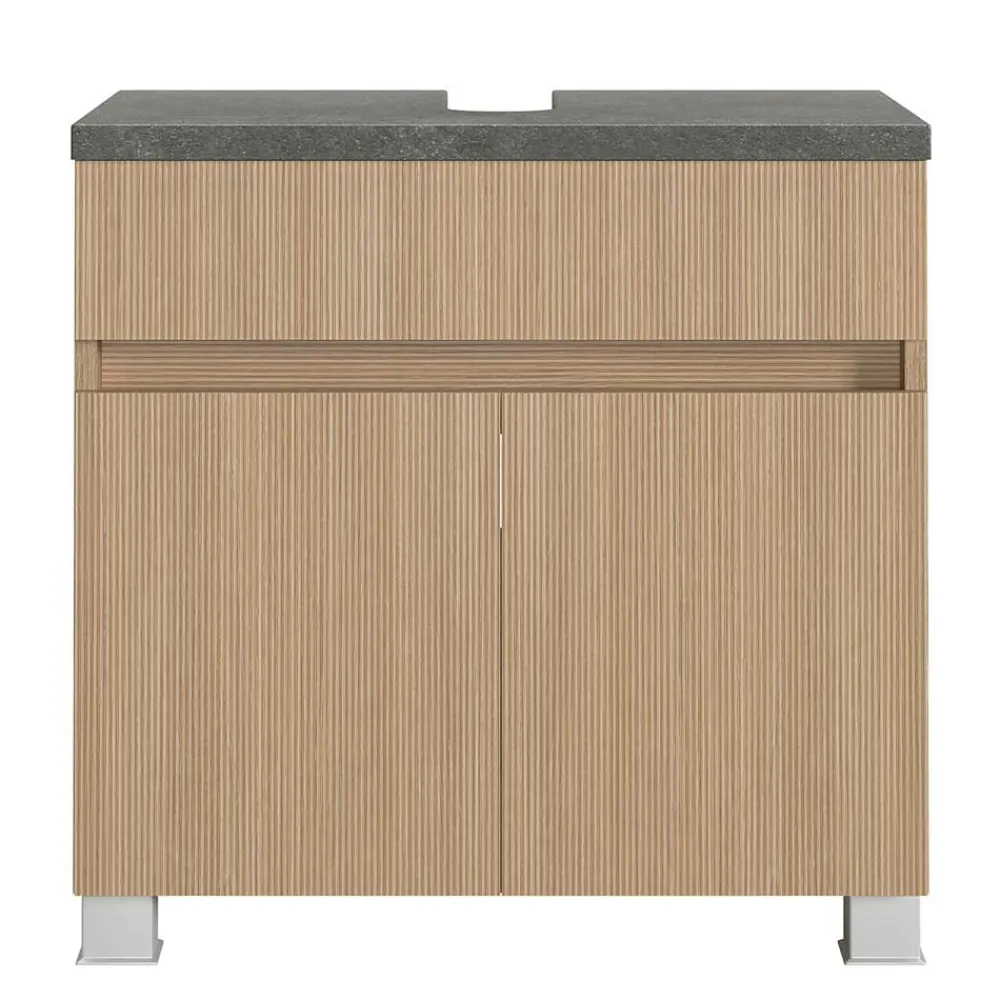 Wohnen Badschränke|Waschtisch*Unterbeckenschrank in Eiche Hell Dekor - Leitha