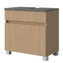 Wohnen Badschränke|Waschtisch*Unterbeckenschrank in Eiche Hell Dekor - Leitha