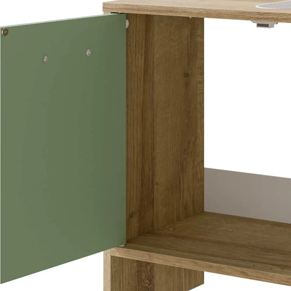 Wohnen Unterbeckenschrank in Graugrün - Silevos