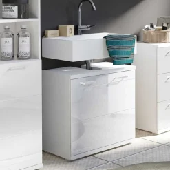 Wohnen Waschtisch|Waschbeckenunterschränke*Unterbeckenschrank in Weiß - 2-türig - Fieston