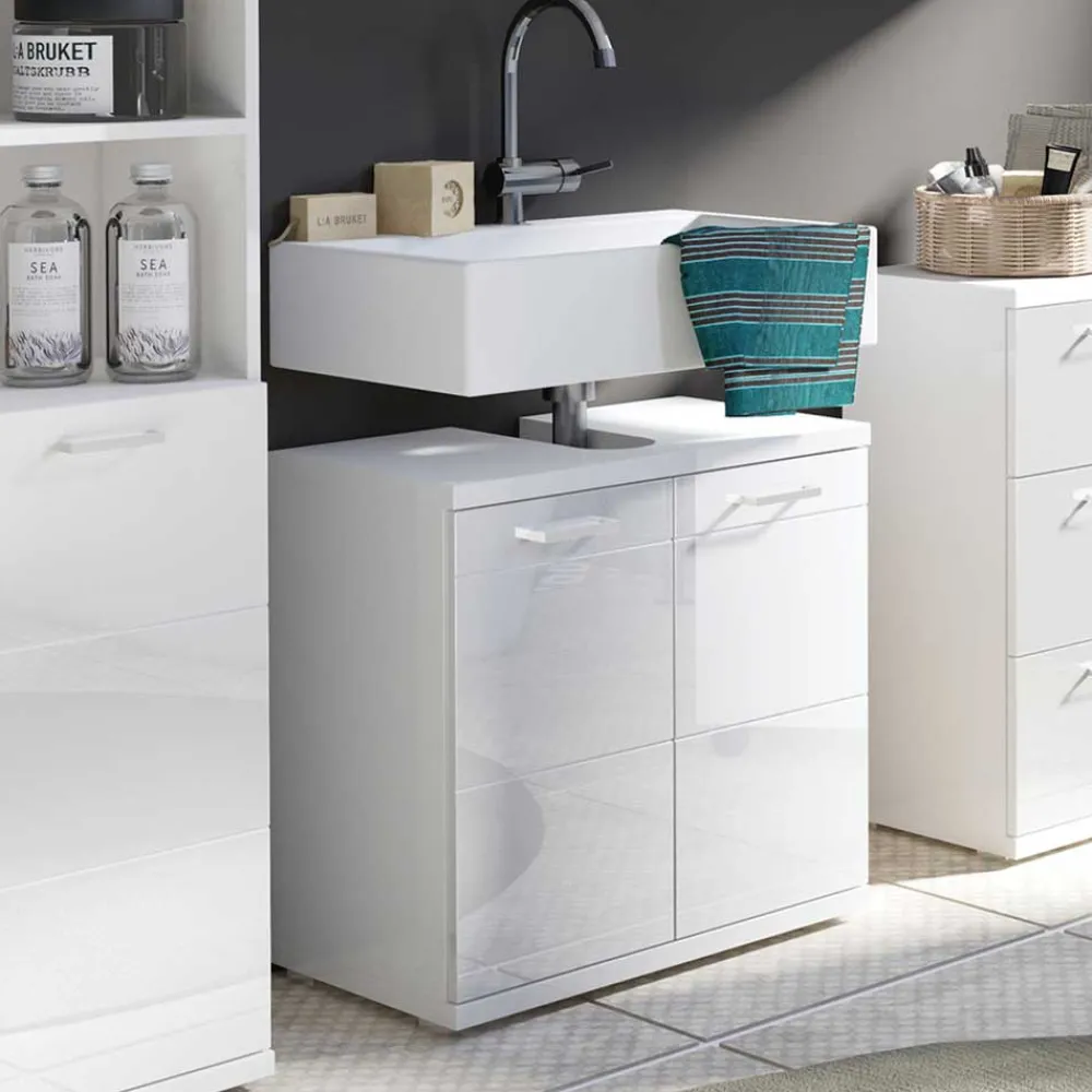 Wohnen Waschtisch|Waschbeckenunterschränke*Unterbeckenschrank in Weiß - 2-türig - Fieston