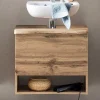 Wohnen Waschtisch|Waschbeckenunterschränke*Unterbeckenschrank mit Baumkante Holzdekor - Tofias
