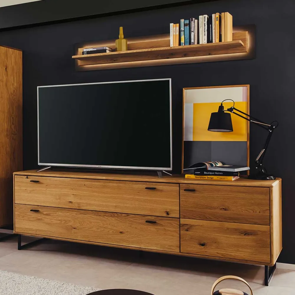 Wohnen Unterschrank für Fernseher mit zwei Schubladen & Tür - Flacona