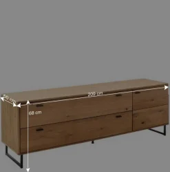 Wohnen Unterschrank für Fernseher mit zwei Schubladen & Tür - Flacona