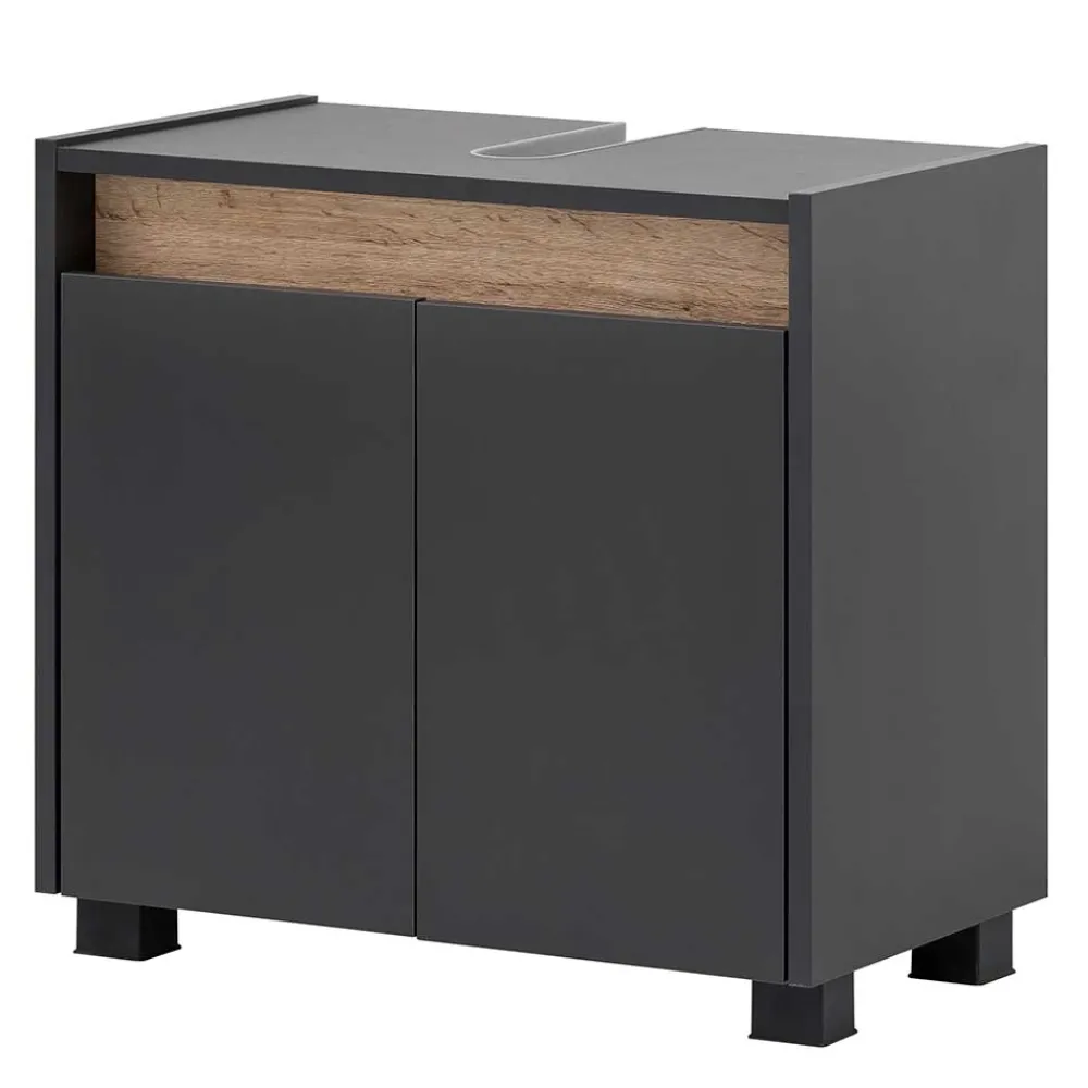 Wohnen Skandinavische Möbel*Unterschrank für Waschbecken in Anthrazit - Marcius