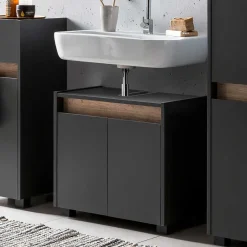 Wohnen Skandinavische Möbel*Unterschrank für Waschbecken in Anthrazit - Marcius