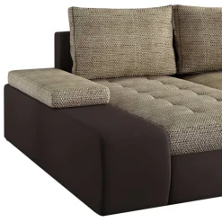 Wohnen U-Schlafcouch in Beige und Dunkelbraun - Driften