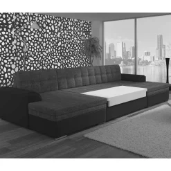 Wohnen Sofas|Sofa*U-Sofa in Schwarz Kunstlederbezug - Bekasi