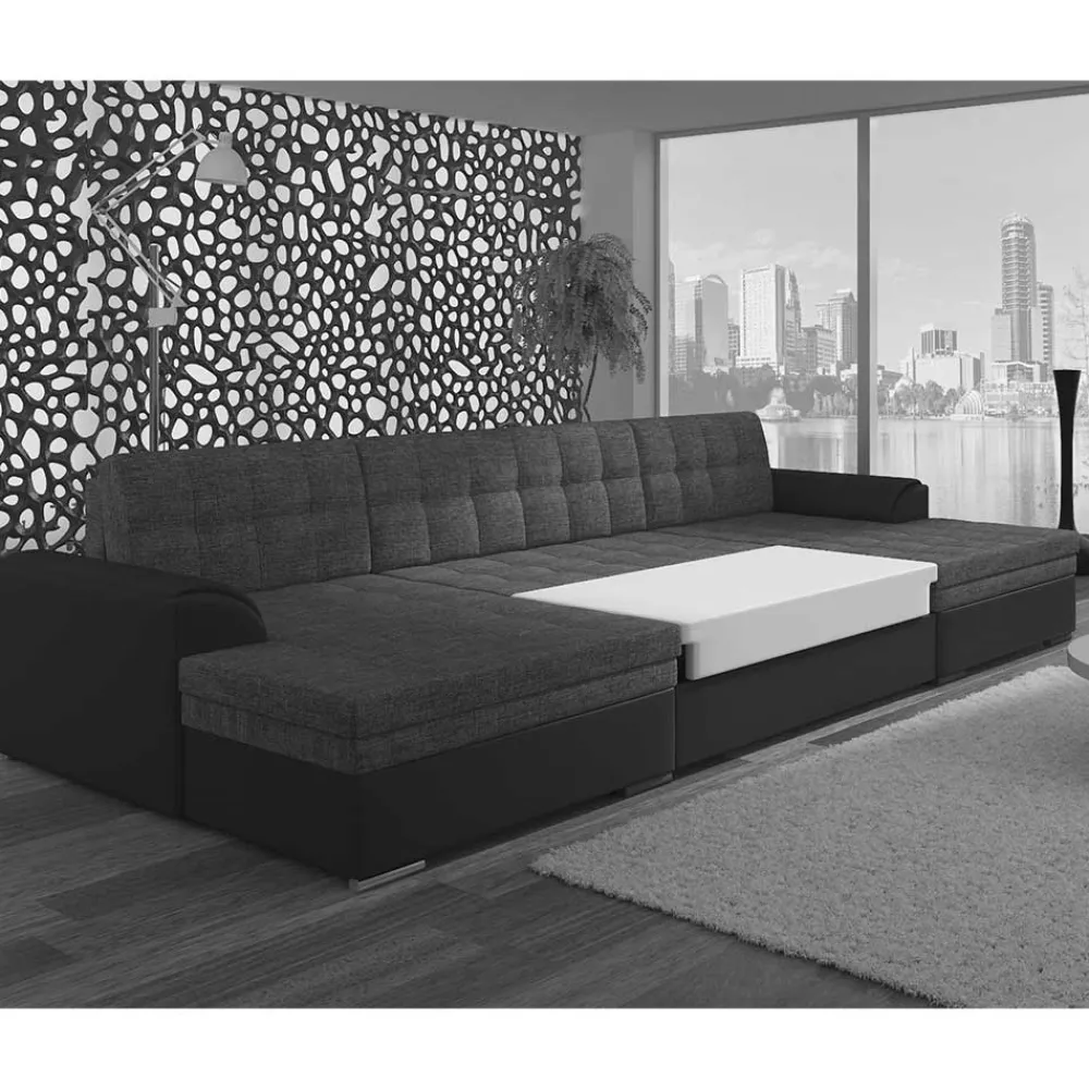 Wohnen Sofas|Sofa*U-Sofa in Schwarz Kunstlederbezug - Bekasi