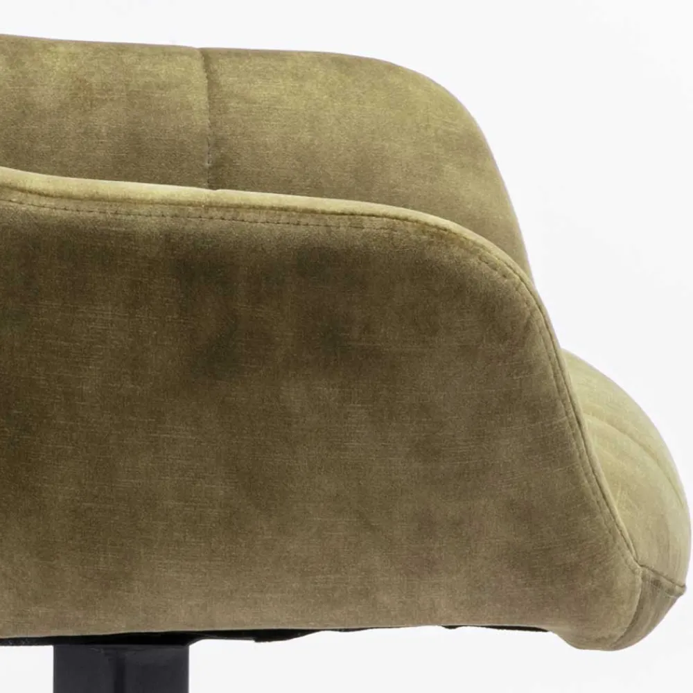 Wohnen Wohnzimmerstühle*Velours Armlehnenstuhl in Oliv Grün - Sagavi (2er Set)