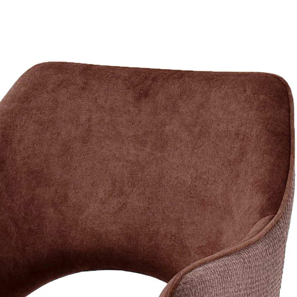 Wohnen Retro Möbel*Velours Armlehnstühle in Rostfarben - Fiorello (2er Set)