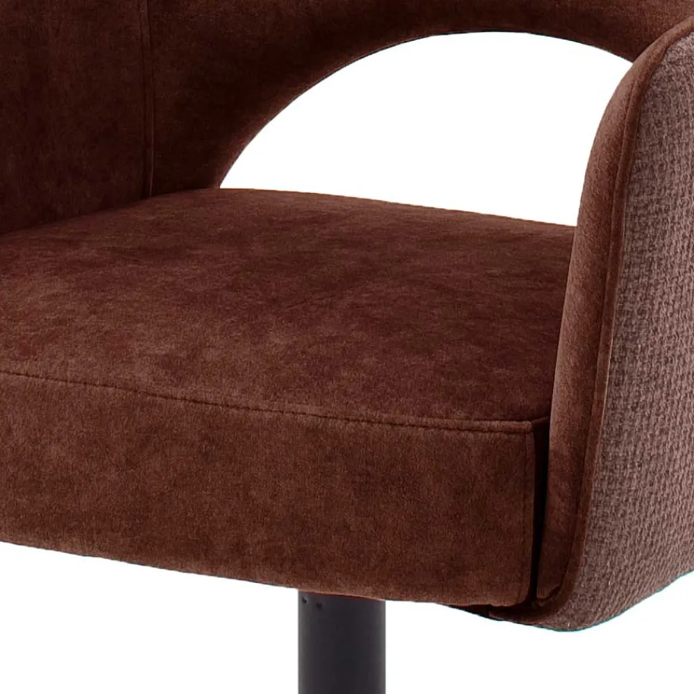 Wohnen Retro Möbel*Velours Armlehnstühle in Rostfarben - Fiorello (2er Set)