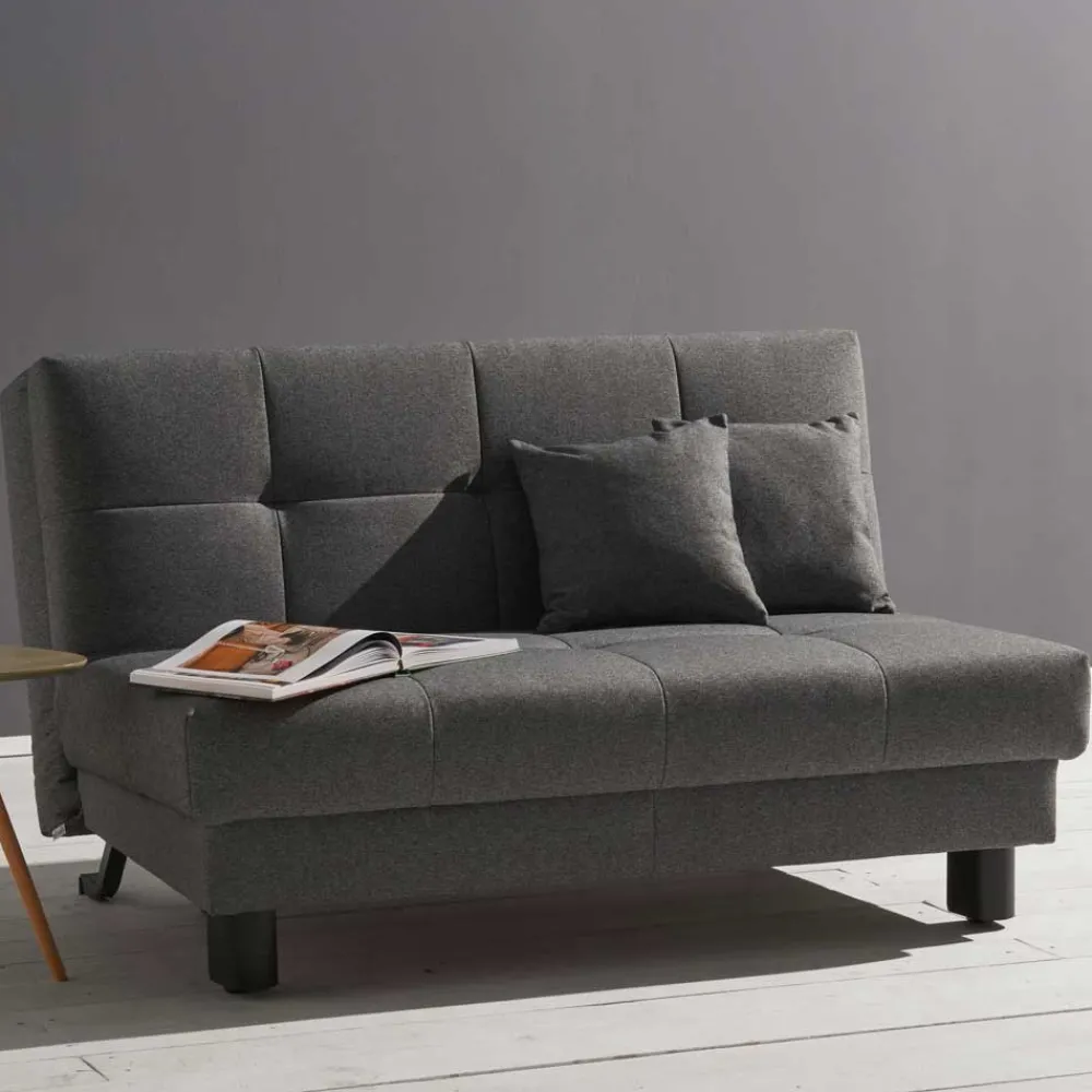 Wohnen Betten|Betten*Velours Bettcouch in Grau - Daylight